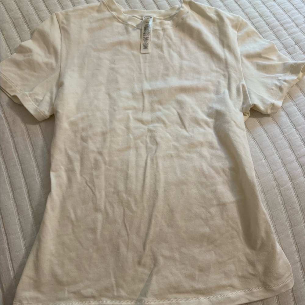 SKIMS Cotton Jersey T-shirt in Bone